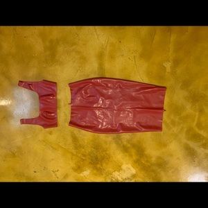 Two piece latex dress